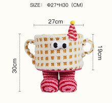 Little monster woven storage basket for organizing small household items