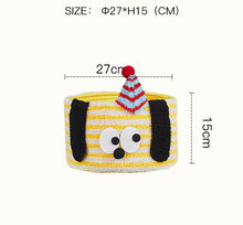 Little monster woven storage basket for organizing small household items