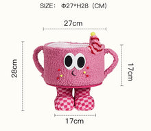 Little monster woven storage basket for organizing small household items