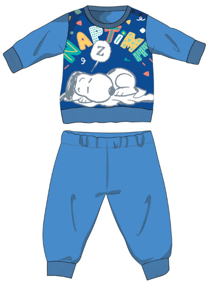 Világoskék Snoopy baba pizsama 80-as méretben