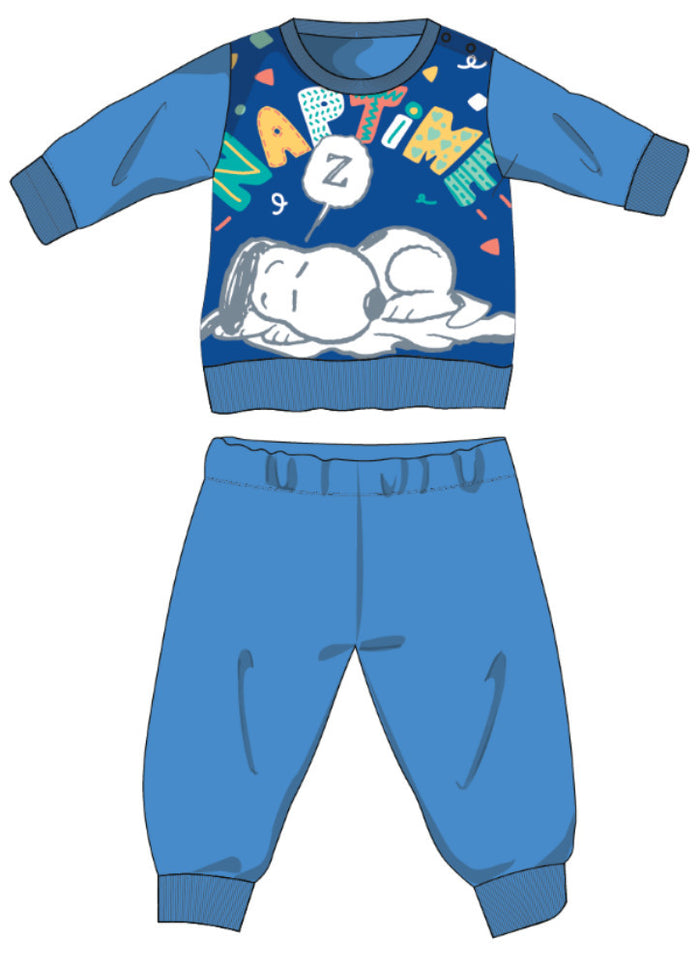 Világoskék Snoopy hosszú baba pizsama 92-es méretben