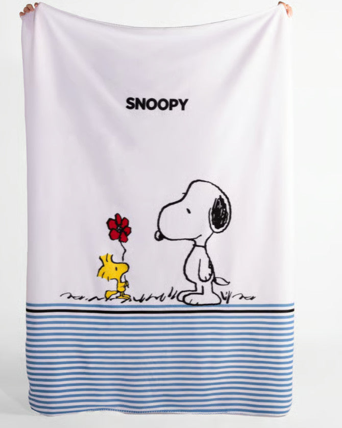 Snoopy coral fleece takaró 130 × 170 cm