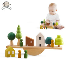 Montessori fa fűzős és egyensúlyozó játék