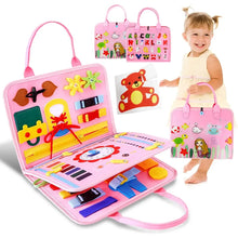 Szivárványos Montessori busy board kisgyermekeknek