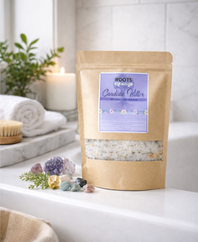 Herbal mineral bath salts with botanical ingredients