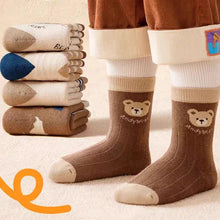 Cozy Kids Bear Stripe Socks – 5 Pairs, Ages 3–12-1