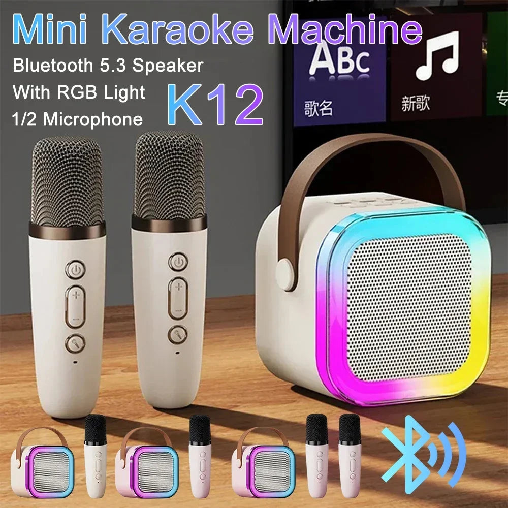 Fehér mini Bluetooth karaoke szett 1 mikrofonnal