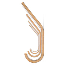 Set of four walnut wooden wall hooks for coats, bags, hats, and everyday home storage