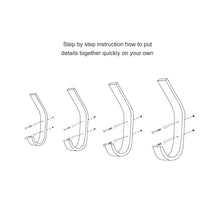 Set of four walnut wooden wall hooks for coats, bags, hats, and everyday home storage