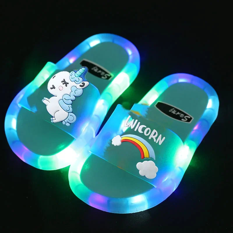 Unikornisos LED-es gyerekpapucs