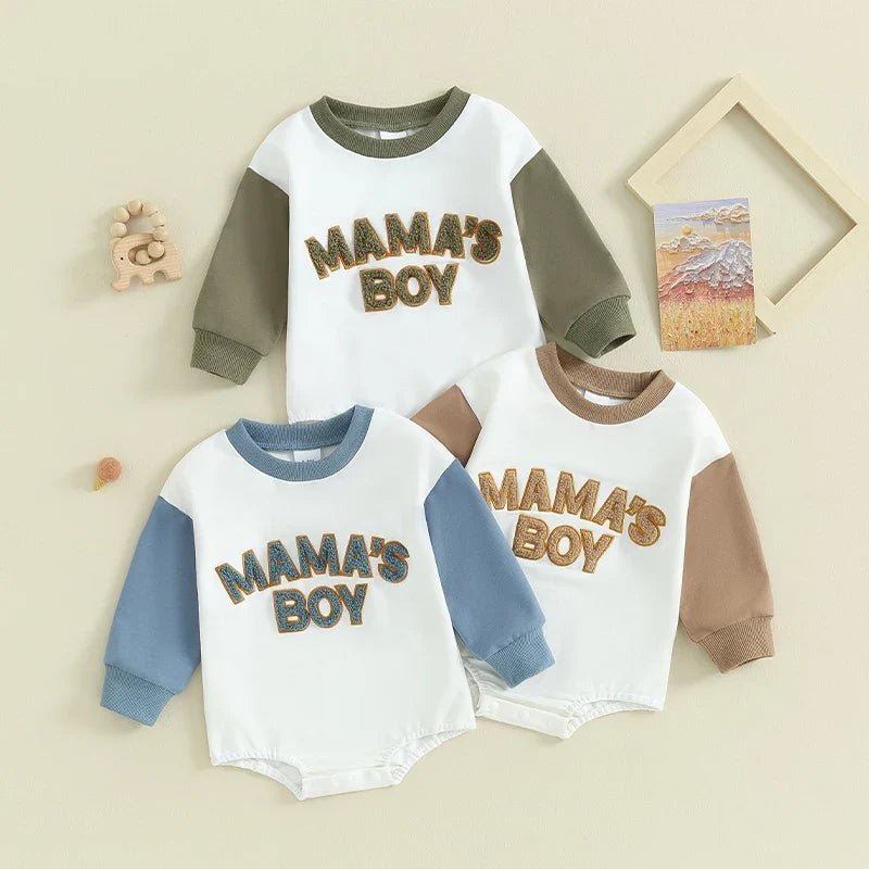 Baba pulóver bodyzáródással és Mama's Boy felirattal