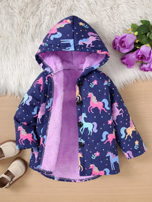 Girls Hooded Velvet Winter Coat – Ages 3–7-5
