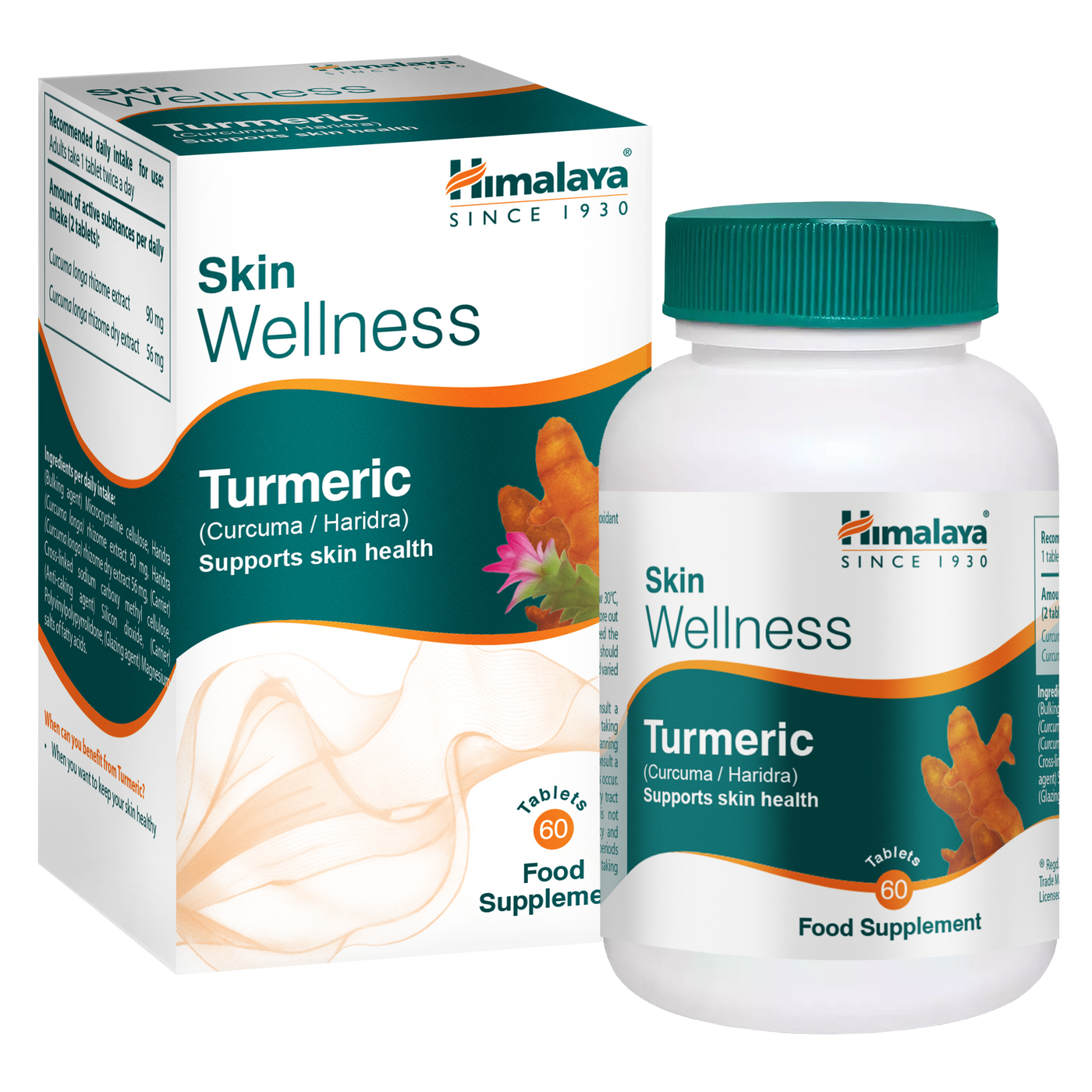 Himalaya Skin Wellness Turmeric 60 tablets food supplement bottle