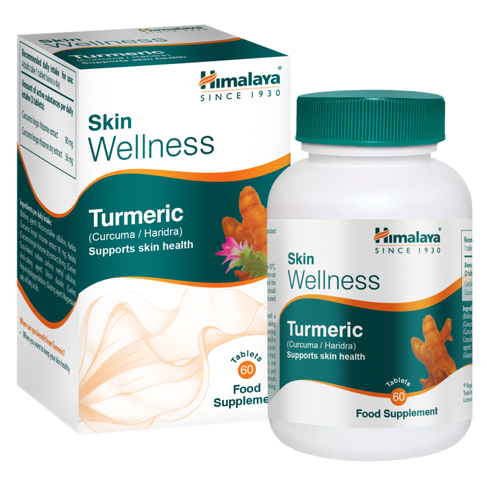 Himalaya Skin Wellness Turmeric 60 tablets food supplement bottle
