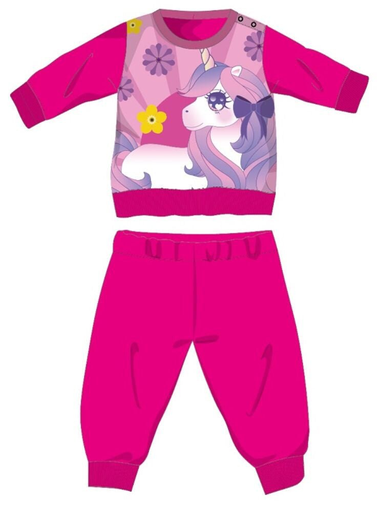 Pink unikornisos téli baba pizsama 80-as méretben