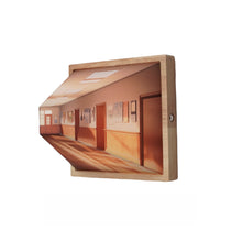 3D gallery wall lamp with art-inspired design and cordless rechargeable LED lighting