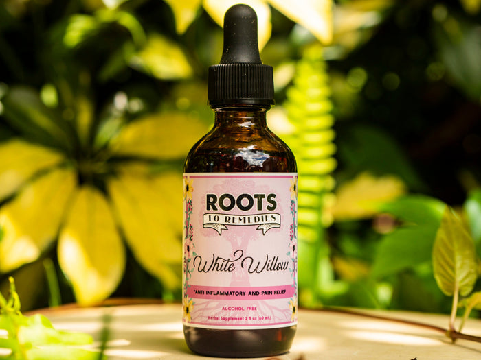 White willow bark herbal extract bottle