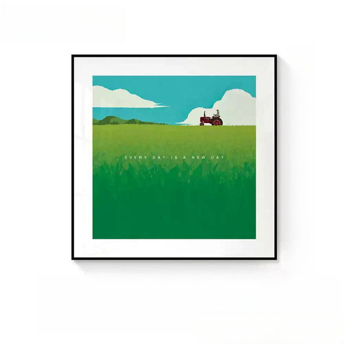 Every Day Is a New Day acrylic wall art with minimalist scenic artwork