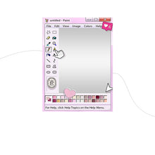 Retro pixel style wall mirror inspired by a classic paint software interface