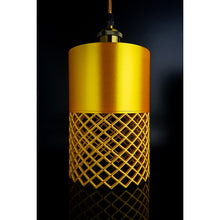 Vertex Aura Max gold lamp with geometric lattice design