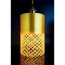 Vertex Aura Max gold lamp with geometric lattice design