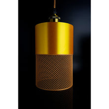 Loom Aura Dune pendant light with lattice-style shade and warm gold-toned detail