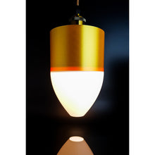 Nova Aura Ivory pendant light with matte white lower section and glossy warm gold upper detail