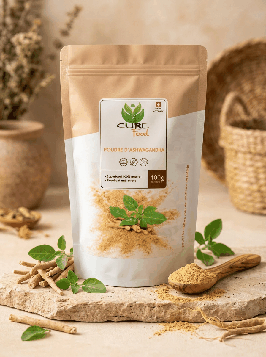 Organic ashwagandha powder in 100 g pack