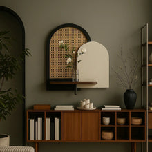 3D sandstone wall art with rock panel, glass vase, and artificial flower accent