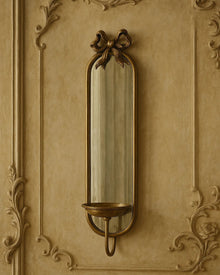 Vintage iron wall mirror with built-in candle holder