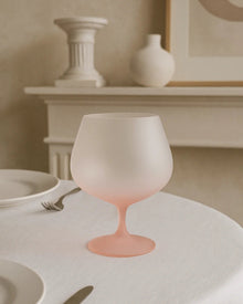 Matte pink wine glass with a modern soft finish