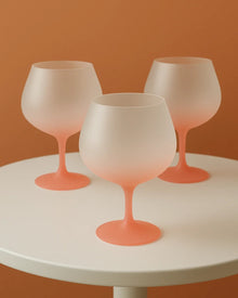 Matte pink wine glass with a modern soft finish