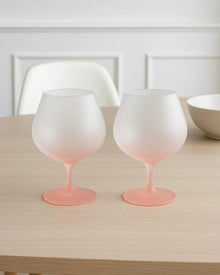 Matte pink wine glass with a modern soft finish