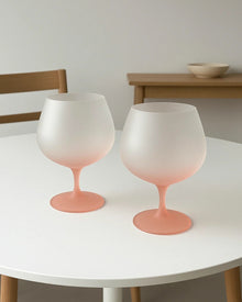Matte pink wine glass with a modern soft finish