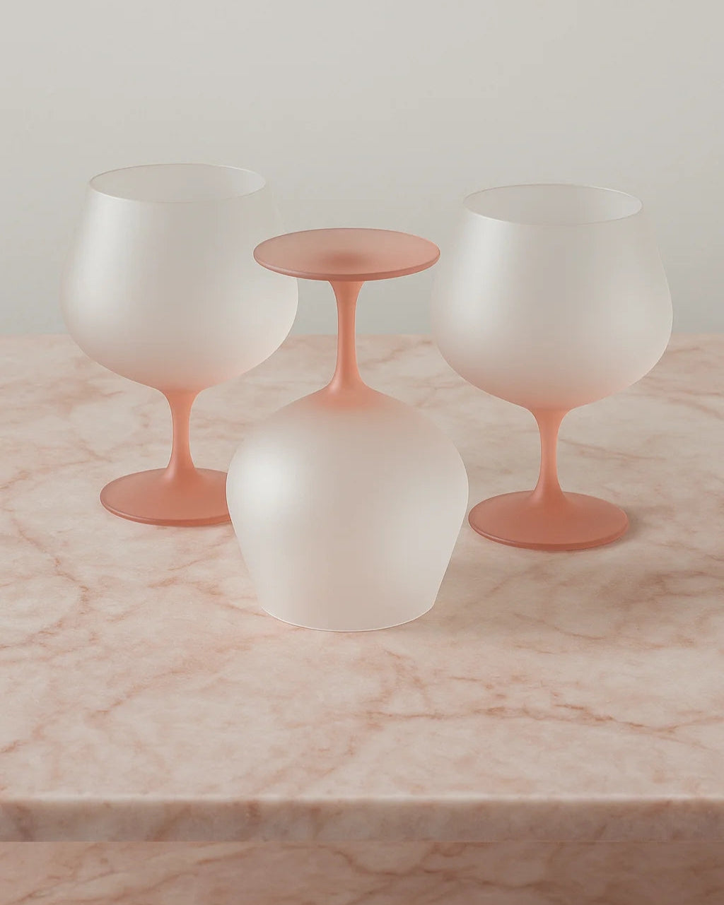 Matte pink wine glass with a modern soft finish