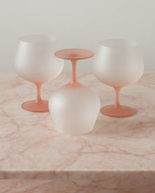 Matte pink wine glass with a modern soft finish