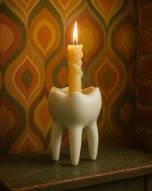 Tooth-shaped ceramic vase for quirky home decor