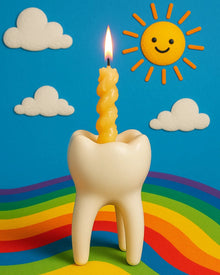Tooth-shaped ceramic vase for quirky home decor