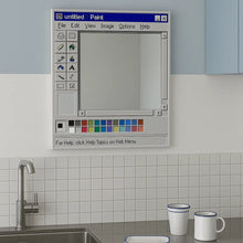 Retro pixel style wall mirror inspired by a classic paint software interface