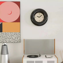 12-inch red bagel-inspired wall clock with minimalist dial