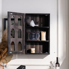 Vintage wooden wall display cabinet shelf for small home storage