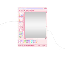 Retro pixel style wall mirror inspired by a classic paint software interface
