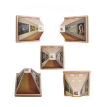 3D gallery wall lamp with art-inspired design and cordless rechargeable LED lighting