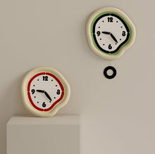 Cream minimalist wall clock with pendulum for modern home decor