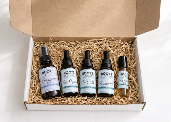 New Year Body Reset Gift Set with herbal extracts, magnesium spray, cleanse formula, and topical roller