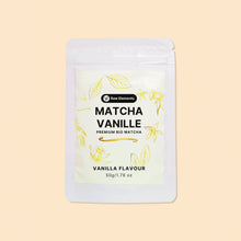 Bio vaníliás matcha tea csomagolásban