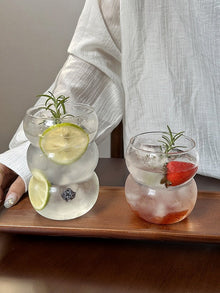 Bubble-shaped clear glass coffee cup