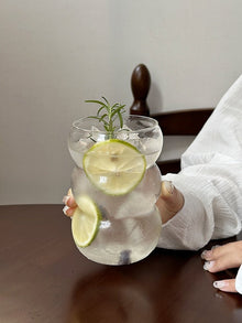 Bubble-shaped clear glass coffee cup