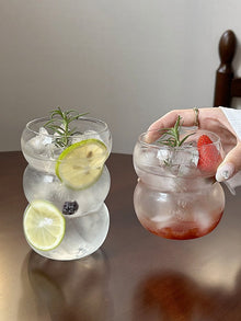 Bubble-shaped clear glass coffee cup