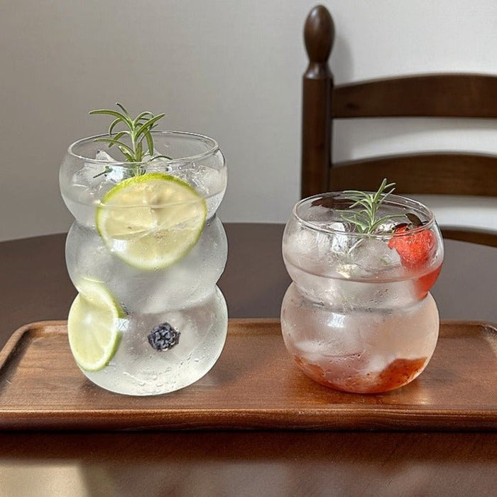 Bubble-shaped clear glass coffee cup
